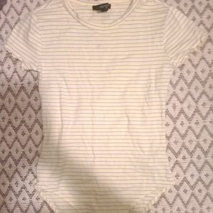 Forever 21 Yellow Striped Bodysuit